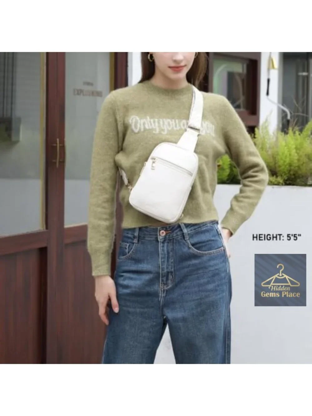 Anti Theft RFID Sling Bag Vegan Leather Crossbody Belt Purse